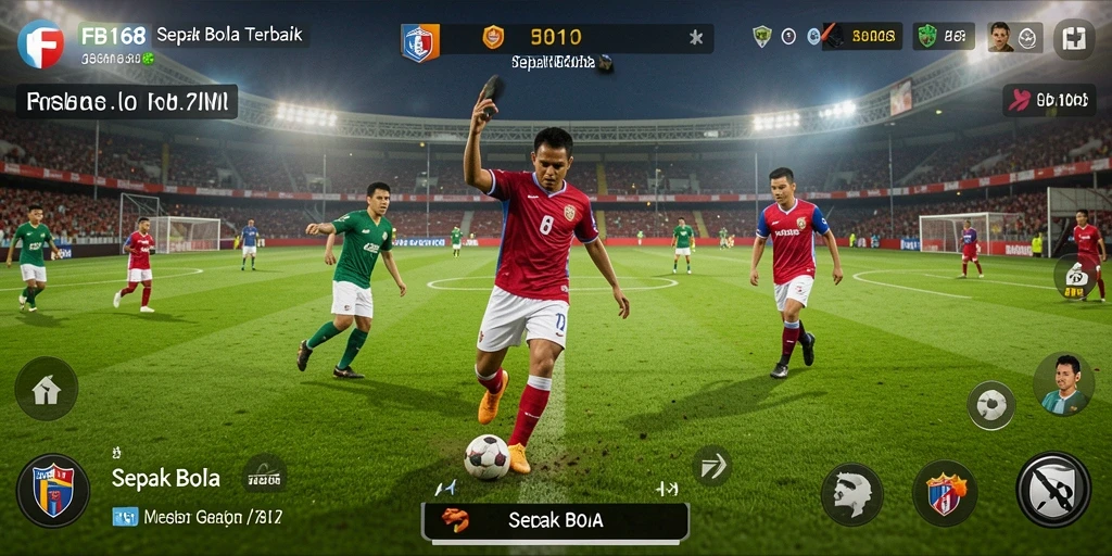 Tampilan antarmuka game Sepak Bola yang menarik dan interaktif.