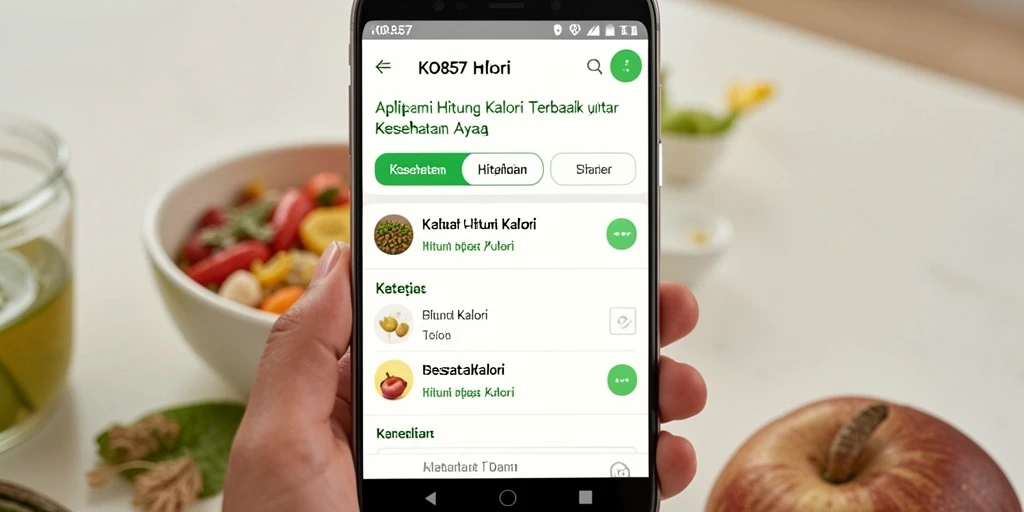 Antarmuka KO857 yang intuitif dan menarik untuk menghitung kalori.