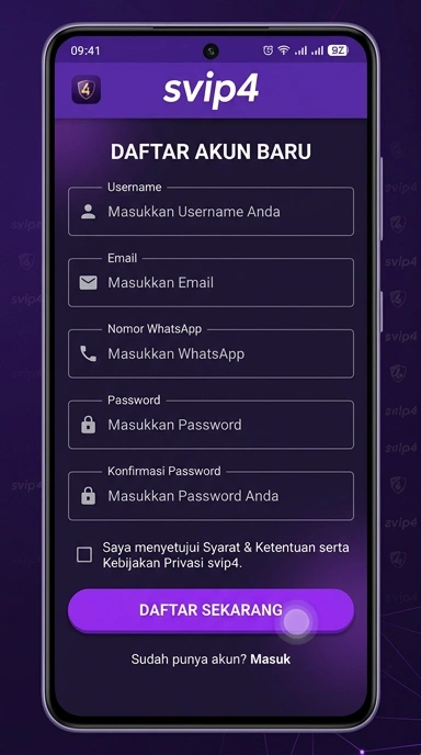 Panduan Registrasi Akun Baru svip4 untuk Pengguna Android